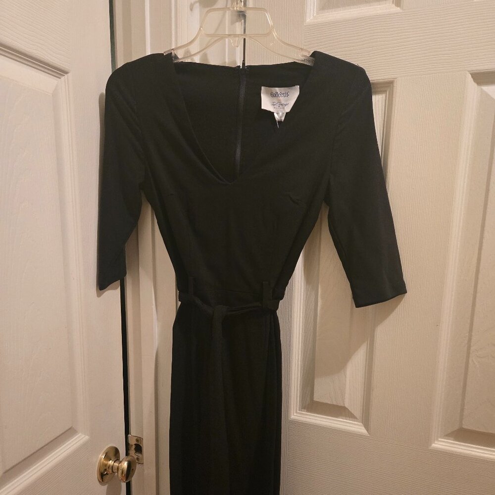 Collectif Meadow pencil dress, Black, Size XS/UK 8, BNWT